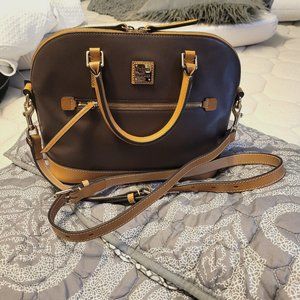Dooney & Bourke Wexford Leather Domed Zip Satchel--Brown